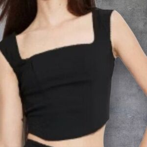 wild fable cropped corset stretch fabric tank top XS NWT